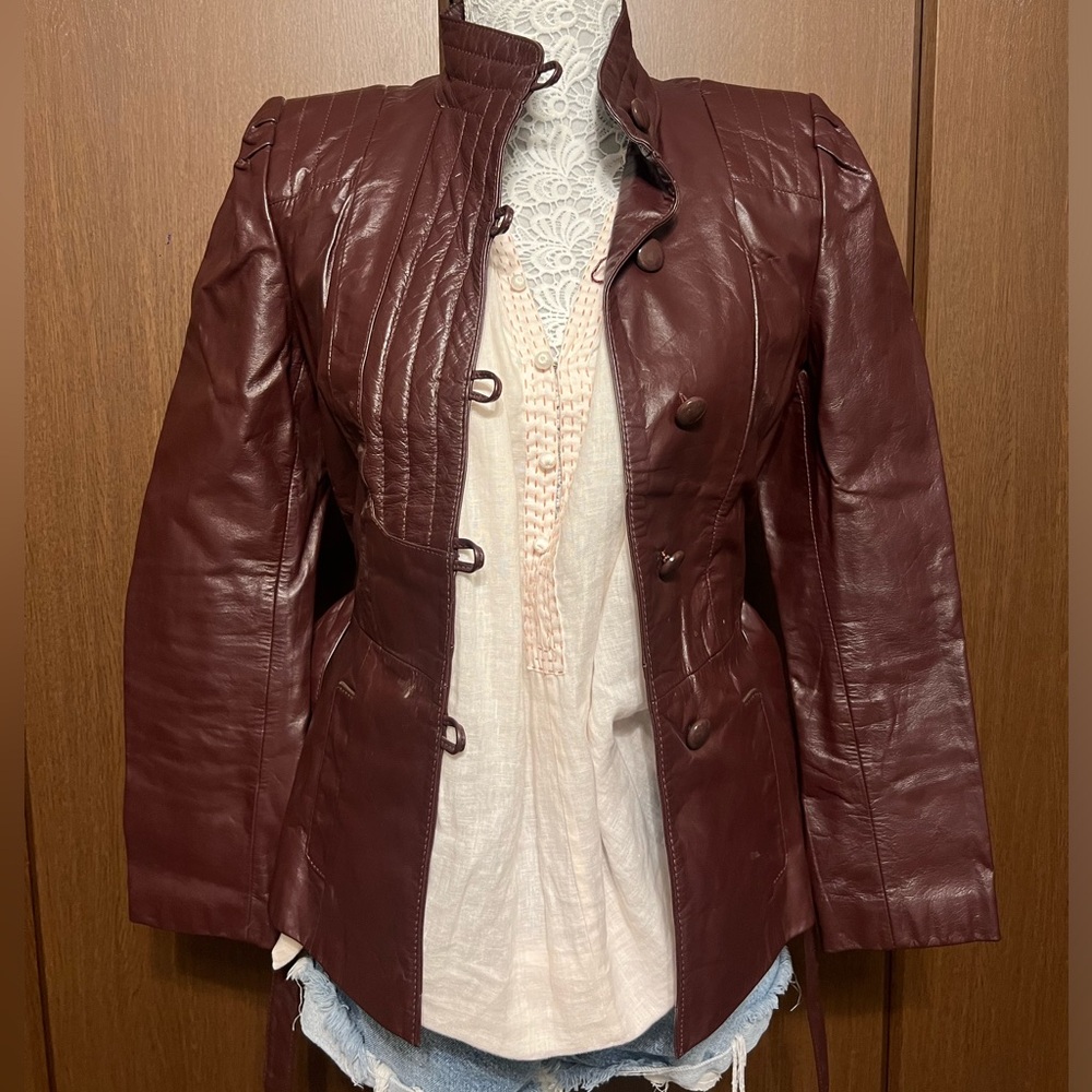 Burgundy leather jacket